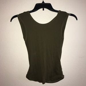 Free people green tank with low back